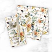8" Western Autumn / More Florals / Ivory Stripes