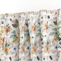 8" Western Autumn / More Florals / Ivory Stripes