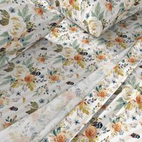 8" Western Autumn / More Florals / Ivory Stripes