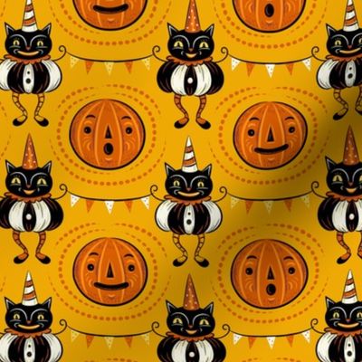 Halloween Cats and Pennants