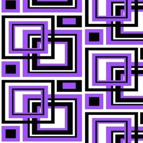 Abstract Purple Black Square Geometric Pattern
