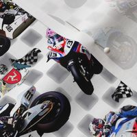  Motorbikes Grey Checkered Motogp