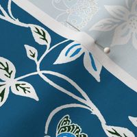 Blue Butterflies & Flowers Virtual Batik_ medblue_texture