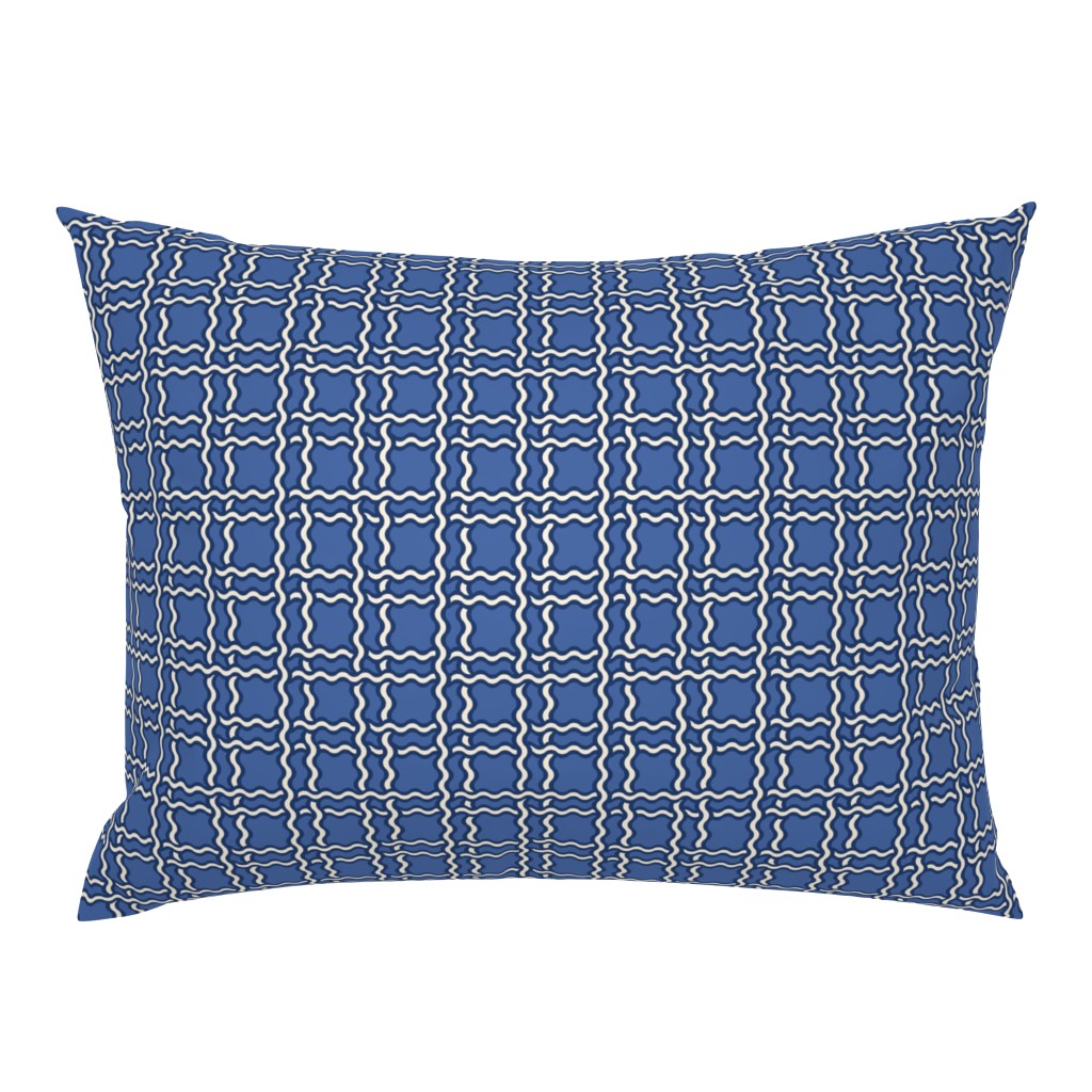 squiggle plaid - blue