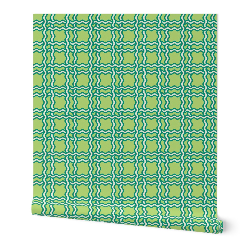 squiggle plaid - green