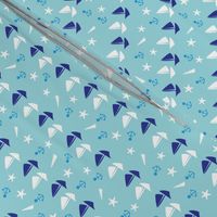 Boats small // blue white trendy kids nursery baby boy sea deep ocean sail starfish nautical marine 