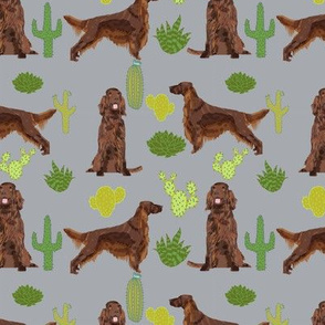 Irish Setter cactus desert southwest pet dog fabric grey