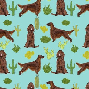 Irish Setter cactus desert southwest pet dog fabric 1