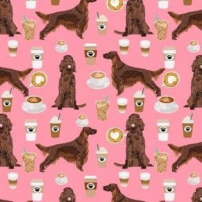 Irish Setter coffee cafe pet dog fabric pink