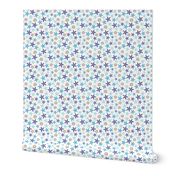 Starfish and sand dollars large //  blue beige trendy kids nursery baby boy sea deep ocean