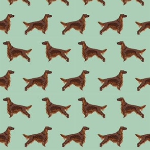 Irish Setter dog breed fabric pattern mint