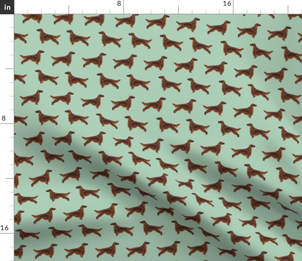 Irish Setter dog breed fabric pattern mint
