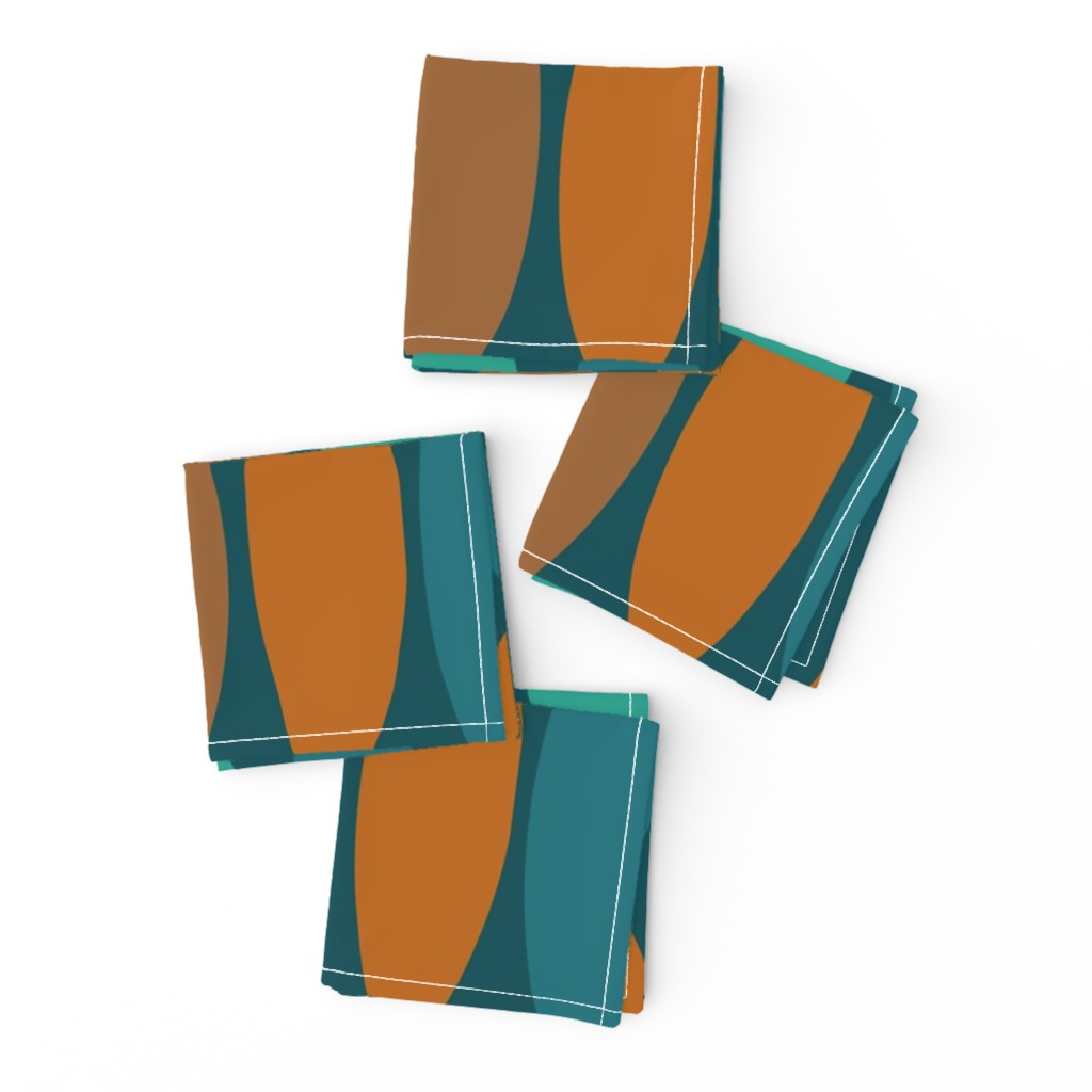 Mod Leaves-orange and teal