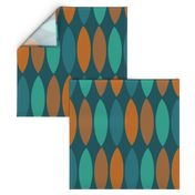 Mod Leaves-orange and teal