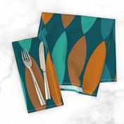 Mod Leaves-orange and teal