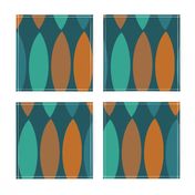 Mod Leaves-orange and teal