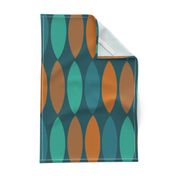 Mod Leaves-orange and teal