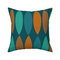 Mod Leaves-orange and teal