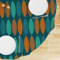 Mod Leaves-orange and teal