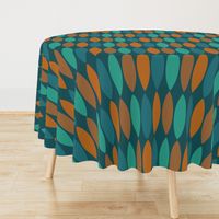 Mod Leaves-orange and teal