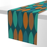 Mod Leaves-orange and teal