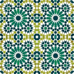 Moorish Moroccan Green Stars
