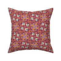 Mid Century Modern Inspired Martian Observers Dusty Rose with Orange