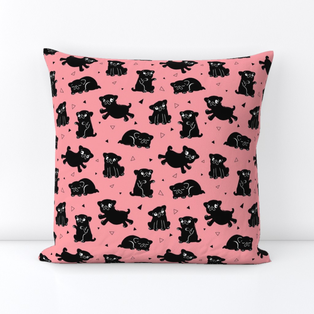 Pug Party-Dog (Pink) Medium size
