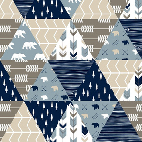 Rustic Woods Triangle Patchwork - woodland fabric