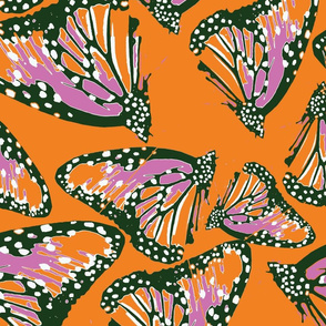 spoonflowerButterfliesOrange