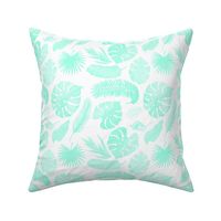 8" Tropical Leaves - Silhouette Aqua