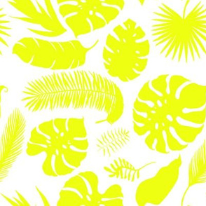 8" Tropical Leaves - Silhouette Bright Yellow