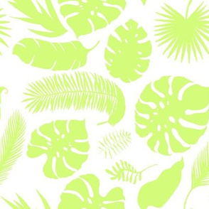 8" Tropical Leaves - Silhouette Lime Green