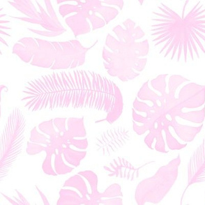 8" Tropical Leaves - Silhouette Pink