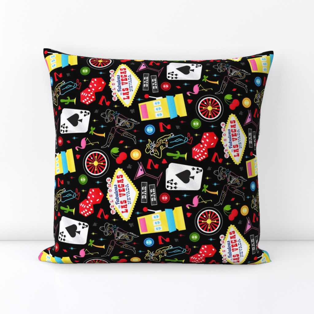 Viva Las Vegas Square Throw Pillow Cover