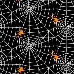 spider web - white on black w/ spider