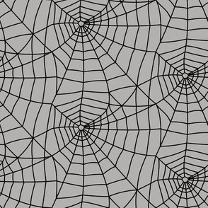 spider webs - halloween - black on grey