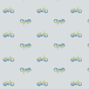 green/blue bicycle - chambray