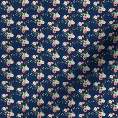 Summer Floral Navy - SMALL VERSION - Navy Floral - Flowers