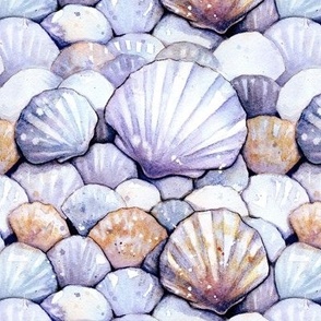 Scallop Seashells - amethyst