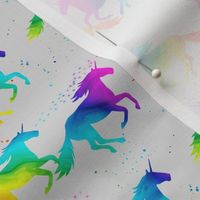 (small scale) watercolor unicorn - grey
