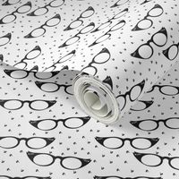 Black and White Cat Eyes Fabric - Movie Star Black And White By Applebutterpattycake - Cotton Fabric By The Yard With Spoonflower