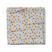 Modern Pumpkins and Triangles on Gray