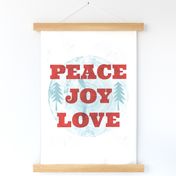Peace Joy Love Christmas - Fat Quarter Linen Tea Towel