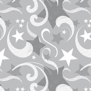Gray Stars & Swirls Pattern
