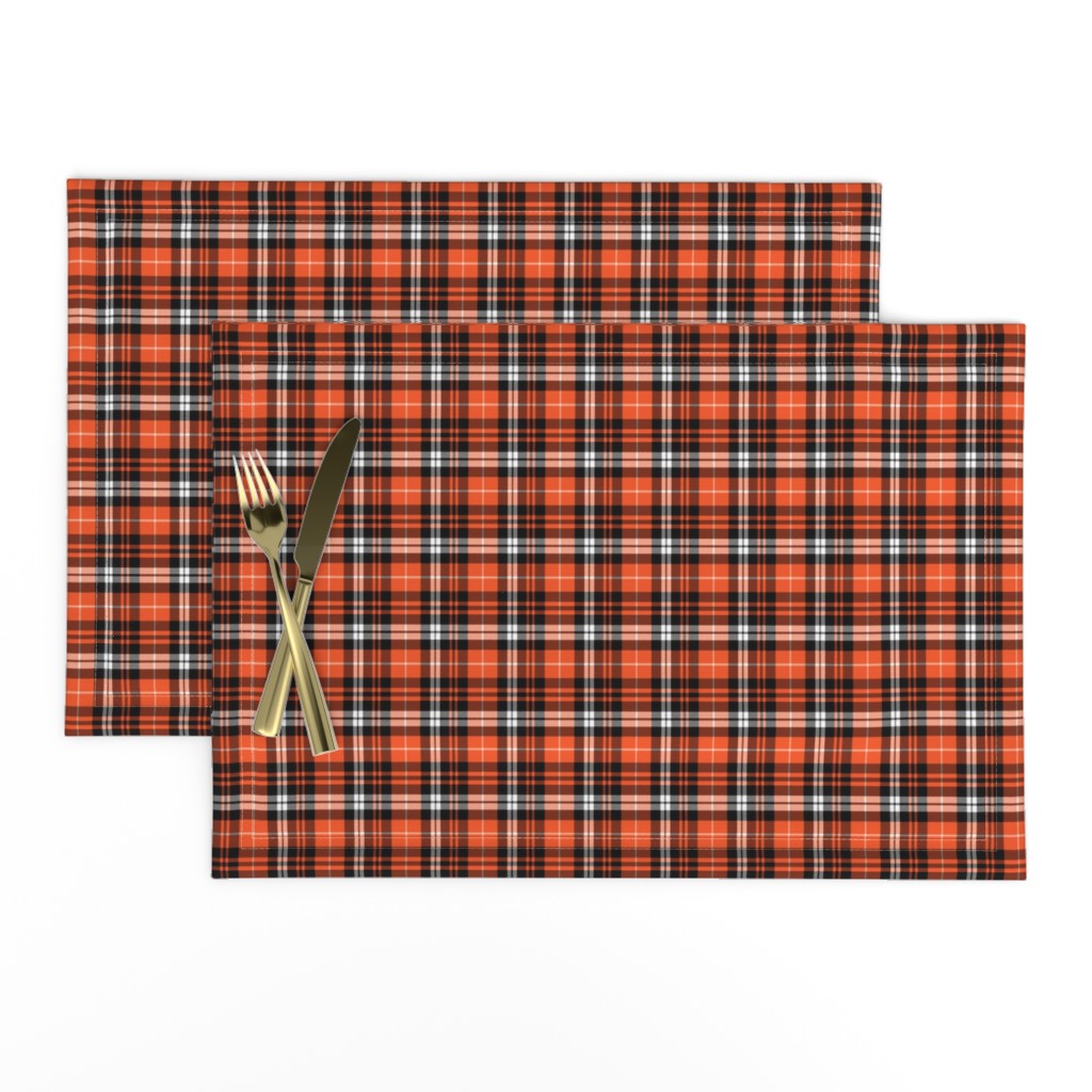 (micro print) pumpkin fall plaid || orange,black,white