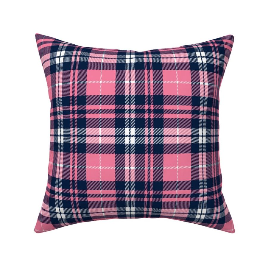 fall plaid || hot pink and navy