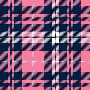 fall plaid || hot pink and navy