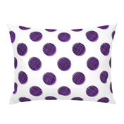 Woven Dots - Black and Purple on White