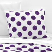 Woven Dots - Black and Purple on White